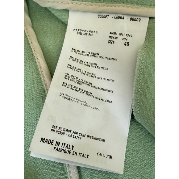 Miu Miu Women's NWOT Pleated Skirt IT40 US6 Mint Green 2011 Miuccia Prada NWOT - Picture 5 of 5